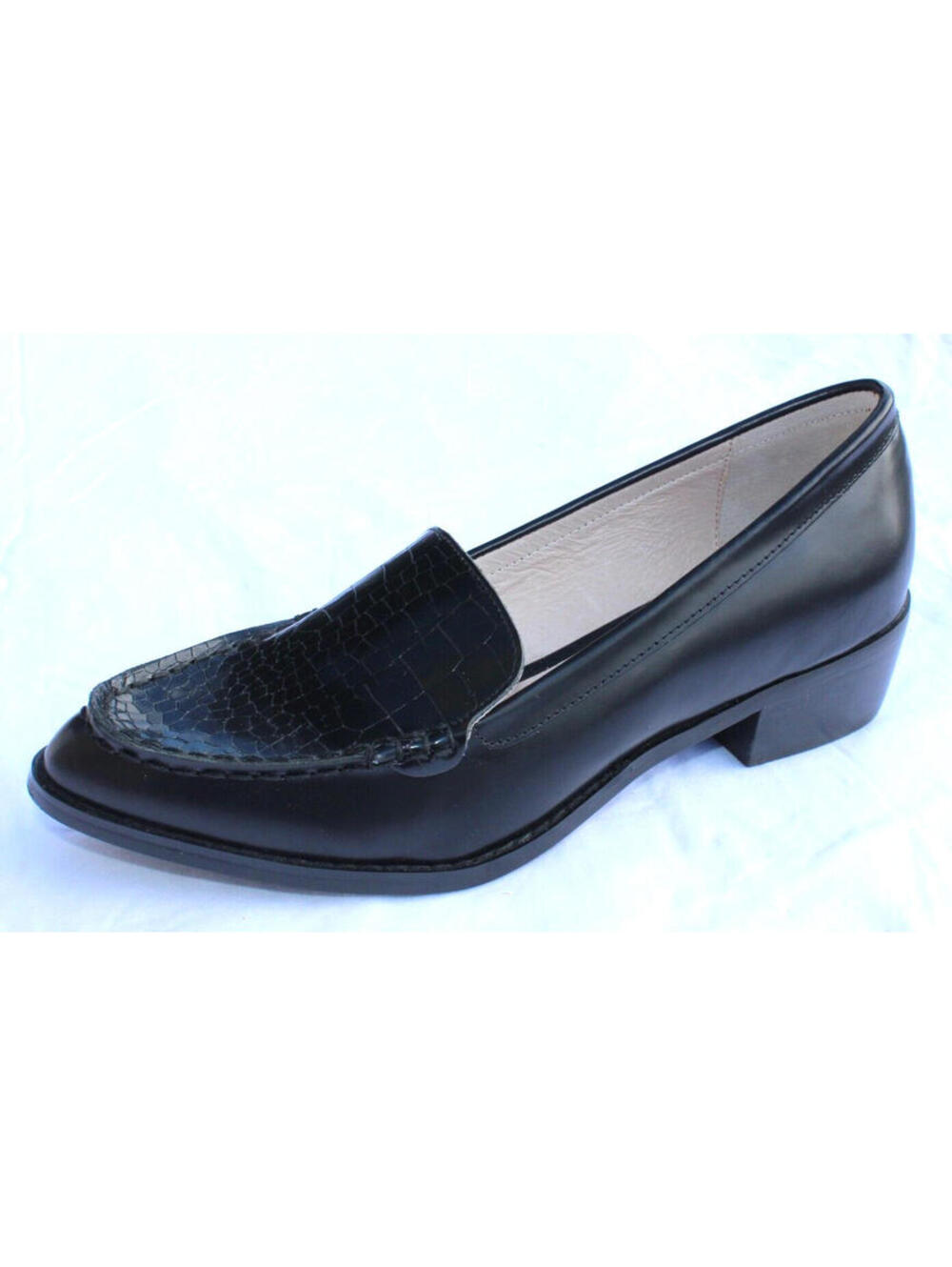 NEW SOL SANA WOMENS DILLIAN SS LOAFTER BLACK WITH BLACK CROC TOP EU 39 / US 8